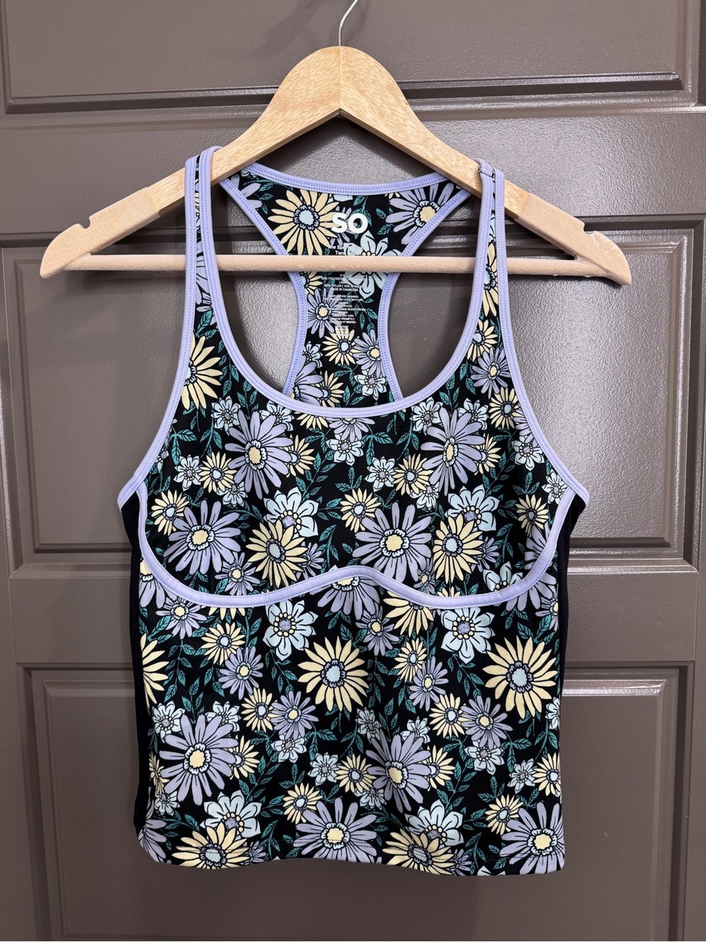 SO juniors Floral Tank with Built In Bra